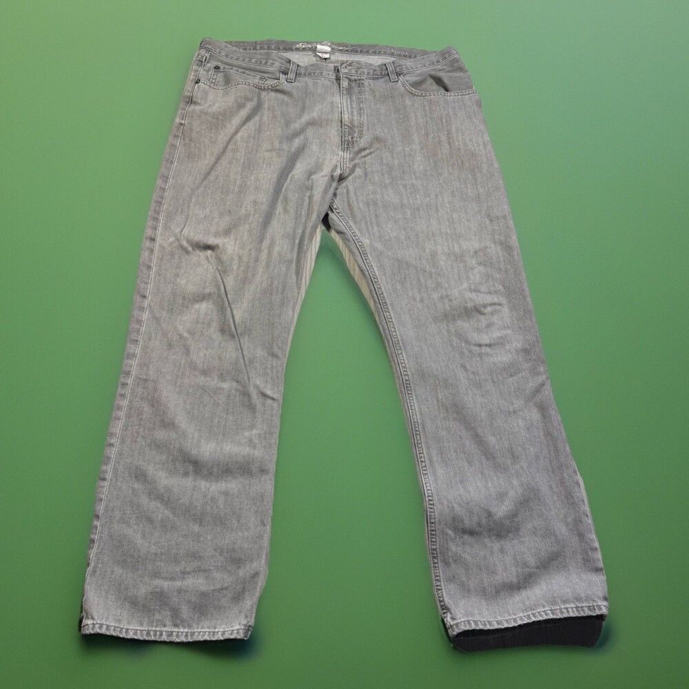 Eddie Bauer Relaxed Fit Jeans Men’s 38x32 (fits 38x30) Gray Denim Faded